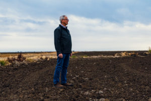 Bransford overlooking his rice fields, what once was a hub of wildlife activity.