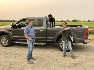 Hans Herkert (left) and Luke Matthews (right) from the CRWF discussing conservation planning for the upcoming habitat season. Photo courtesy of Paul Buttner.