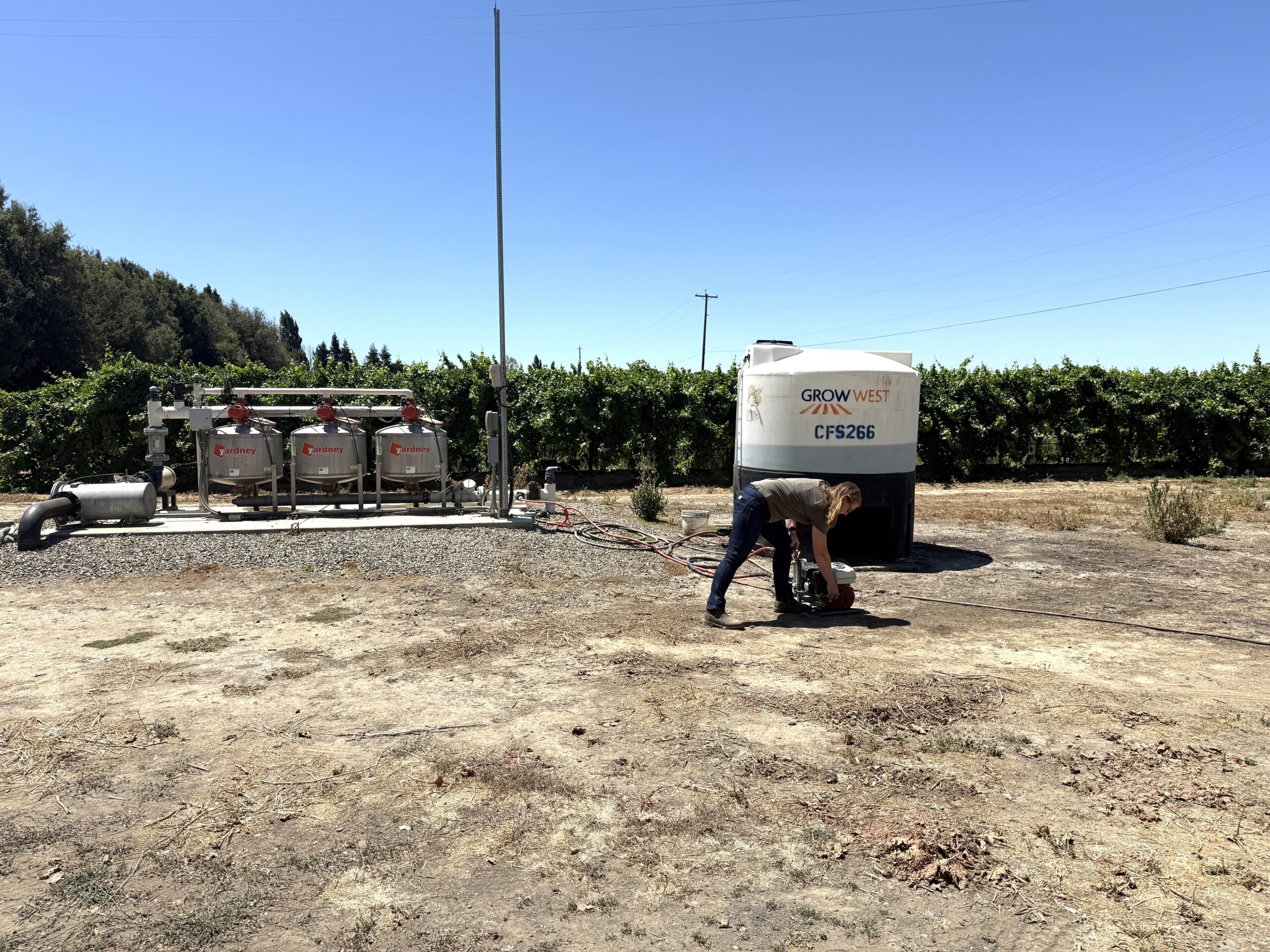 water tanks grape vineyard